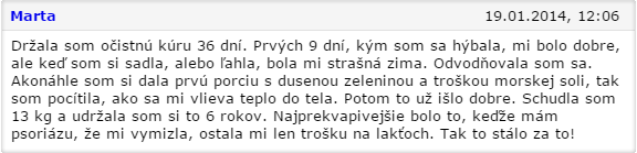 Názory zástancov ryžovej diéty - Marta