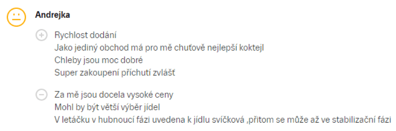 Recenzia užívateľky súvisiaca s vyššími cenami produktov