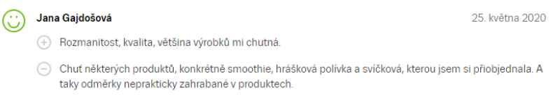 Užívateľky si v recenziách pochvaľujú najmä rozmanitosť a kvalitu jedál
