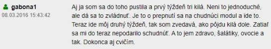 Užívateľka schudla s Cmabridge diétou za prvých týždeň 3 kilogramy.