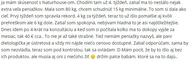 Užívateľka je sklamaná z vyššej ceny produktov