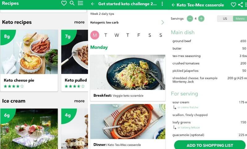 Aplikácia Diet Doctor, ktorá obsahuje nielen keto diéta recepty, ale aj diétne plány