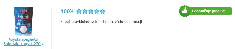 Spokojnosť užívateľky so shirataki rezancami