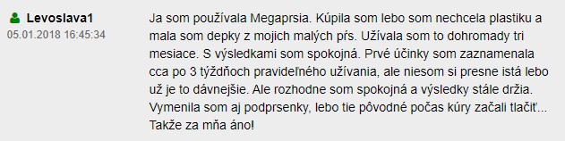 Užívateľku potešila tak zmena vo veľkosti pŕs, ako i trvácnosť výsledku.