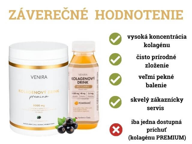 Výhody, nevýhody a záverečné zhodnotenie kolagénového drinku Venira