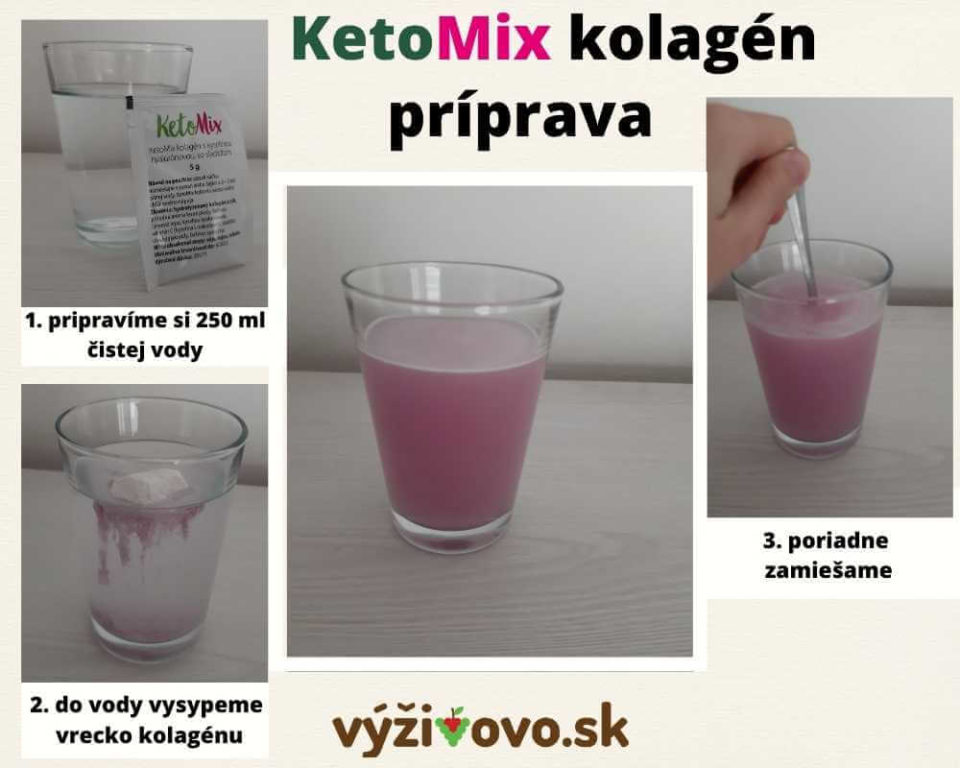 Postup prípravy kolagénu KetoMix na fotografiách