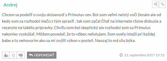 Pozitívna recenzia na Primulus
