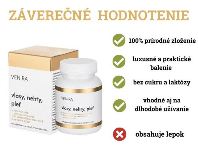Záverečné hodnotenie kapsúl Venira na vlasy s výhodami i nevýhodami