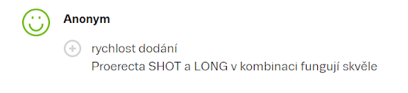 Užívateľ si pochvaľuje výborný účinok Proerecta Long v kombinácii s drinkom Proerecta Shot