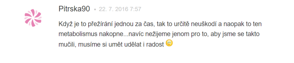 názor užívateľky na cheat day