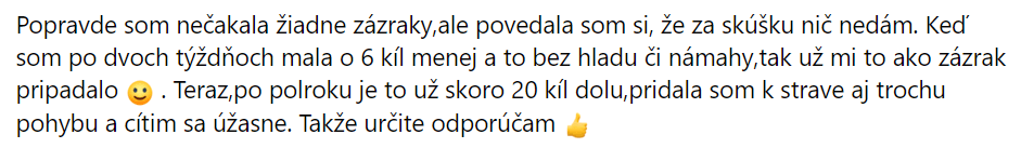 Užívateľka schudla s Profidiet 6 kg za dva týždne