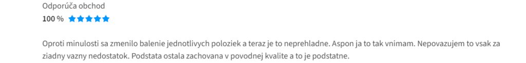 Užívateľovi nevyhovuje aktuálne balenie jednotlivých položiek, pričom ho považuje za neprehľadné