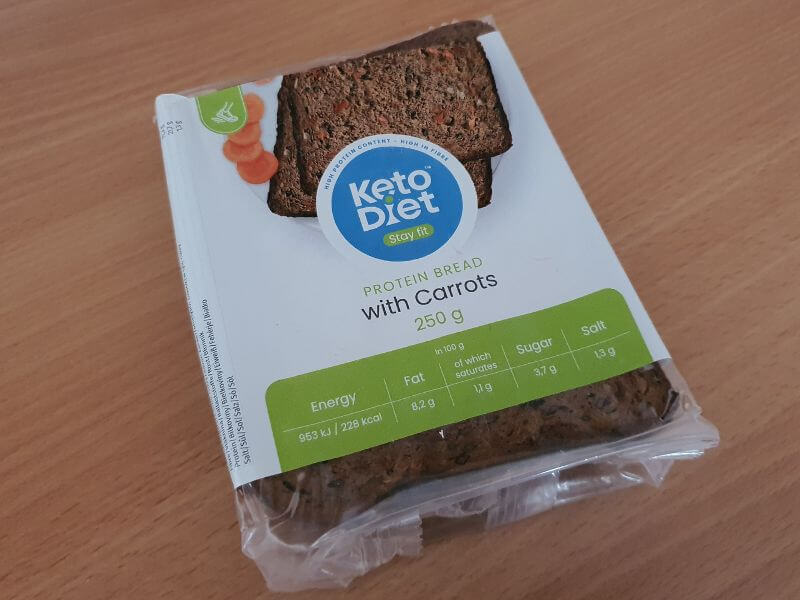 250 gramové balenie proteínové chleba KetoDiet s mrkvou